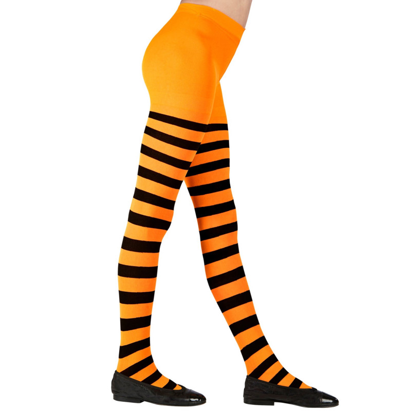 Punčocháče halloweenské dětské oranžové vel.7-10 let