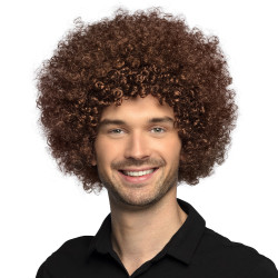 Paruka afro hnědá XL