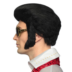 Pánská černá paruka rock´n Roll deluxe