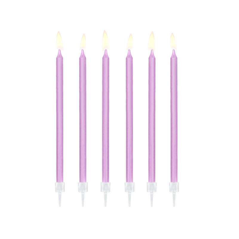 Svíčky dortové světle  fialové 12 ks