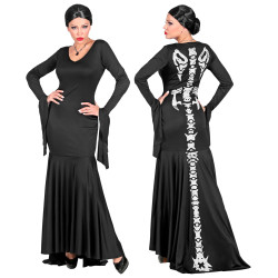 Dámský čarodějnický kostým s potiskem kostí  XS