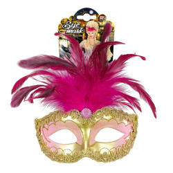 Zlatá škraboška královna s peřím