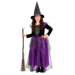 Dětský kostým čarodějnice s fialovou sukní 128 cm
