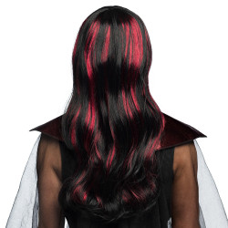 Paruka vampírka červenočerná
