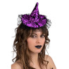 Fialový čarodějnický klobouček s čelenkou