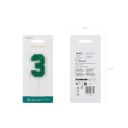 Narozeninová svíčka kostička číslo 3 zelená