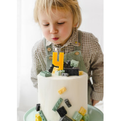 Narozeninová svíčka kostička číslo 4 žlutá