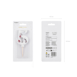 Narozeninová svíčka číslo '5', bílá s okvětními lístky