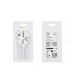 Narozeninová svíčka číslo '9', bílá s okvětními lístky