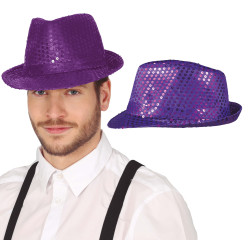 Klobouk fialový s flitry