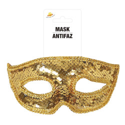 Zlatá flitrová škraboška