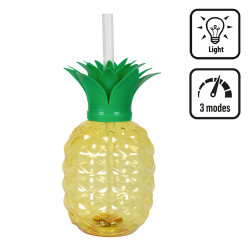 LED kelímek Ananas s brčkem (50 cl)