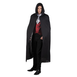 Plášť s kapucí černý 180 cm