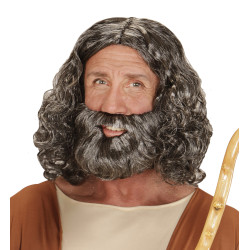 Paruka prorok s vousy šedivá