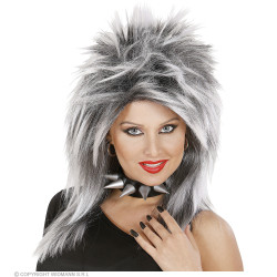 Dámská paruka rockerka šedivá