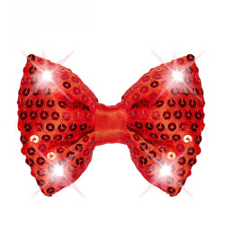 Červený blikající flitrový motýlek