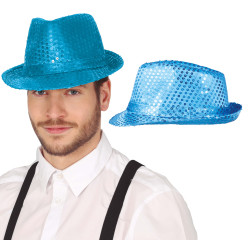 Klobouk modrý s flitry