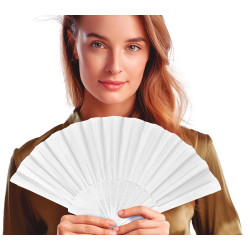 Bílý látkový vějíř