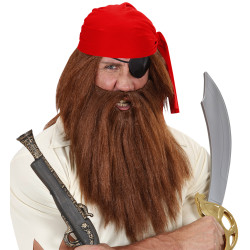 Paruka s vousy hnědá