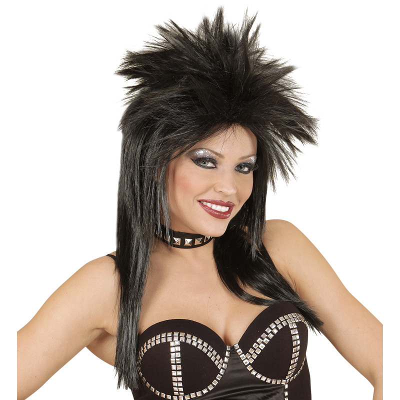 Paruka černá rockerka dlouhá