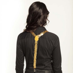 Kšandy (šle) flitrové zlaté pružné