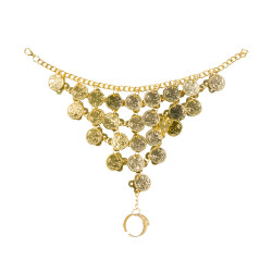 Zlatý náramek penízky s prstýnkem