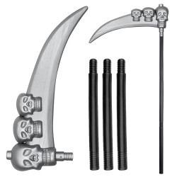 Kosa pro smrtku s lebkami 103cm