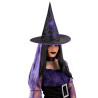Čarodějnický klobouk s fialovými vlasy