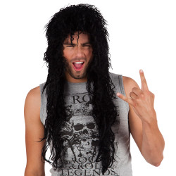 Paruka rocker dlouhá černá
