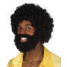 Paruka afro s vousy černá