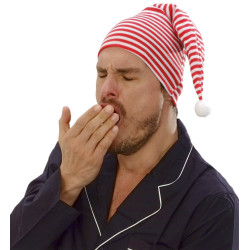 Čepička na spaní červeno-bílá