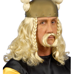 Galská paruka s knírem blond