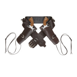 Autentický kovbojský opasek s 2 pouzdry na kolt