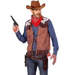 Autentický kovbojský opasek s 2 pouzdry na kolt