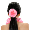 Květina do vlasů růžová