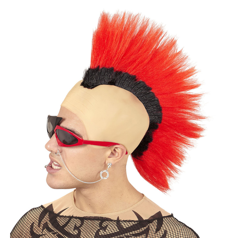 Paruka pankáče s červeným čírem