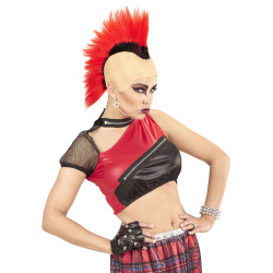 Paruka pankáče s červeným čírem