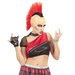 Paruka pankáče s červeným čírem