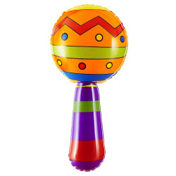 Maracas nafukovací barevné 20 cm