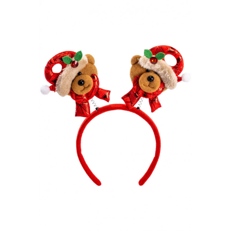 Vánoční čelenka s medvídky