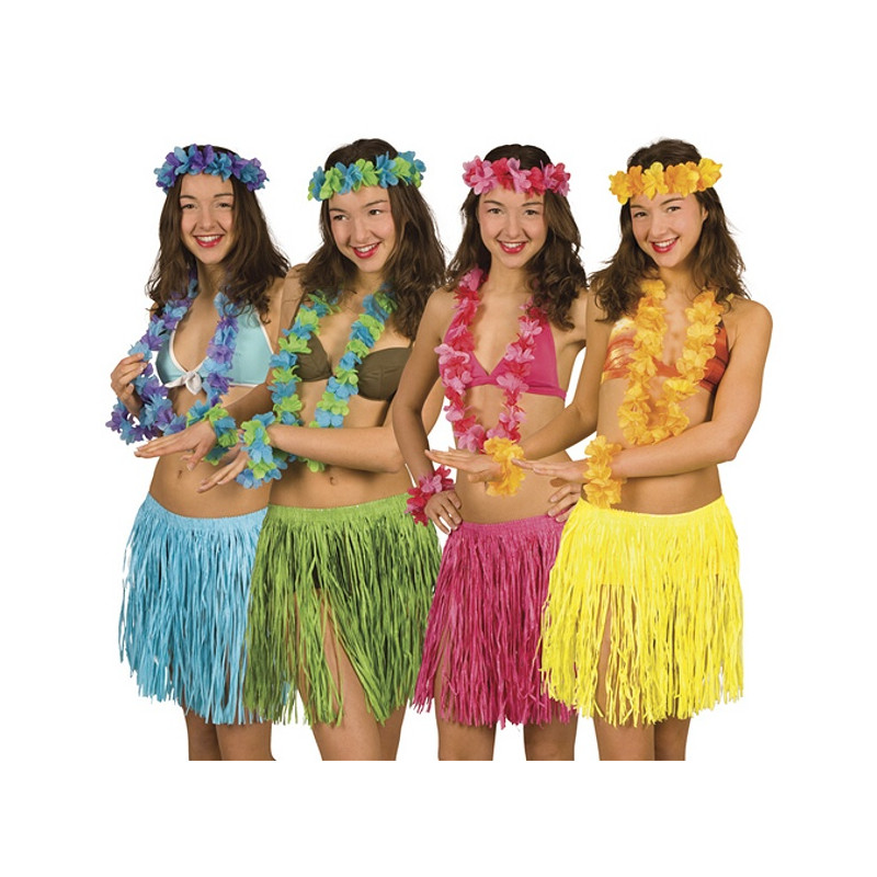Havajská souprava - sukně věnec náramky a čelenka
