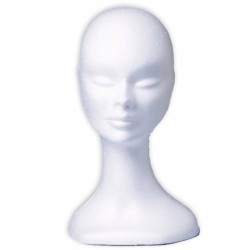 Polystyrenová hlava na paruky 34 cm