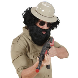 Černé kudrnaté vousy s knírem