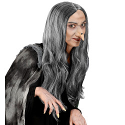 Čarodějnická karnevalová paruka šedivá