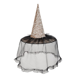 Čarodějnický klobouk se závojem lux