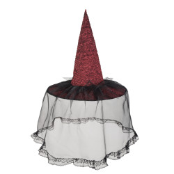 Čarodějnický klobouk se závojem lux