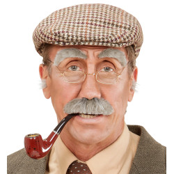 Umělý knír a obočí šedivý