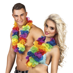 Havajský věnec barevný XL velké květy