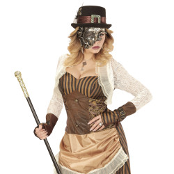 Škraboška steampunk  stříbrná luxusní