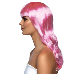 Paruka světle růžová dámská dlouhá